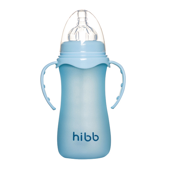 浩一貝貝感溫變色玻璃奶瓶藍(lán)色大款