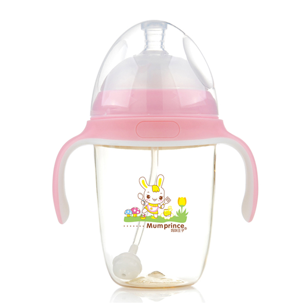 媽咪王子PPSU寬口自動(dòng)吸300ml奶瓶粉色