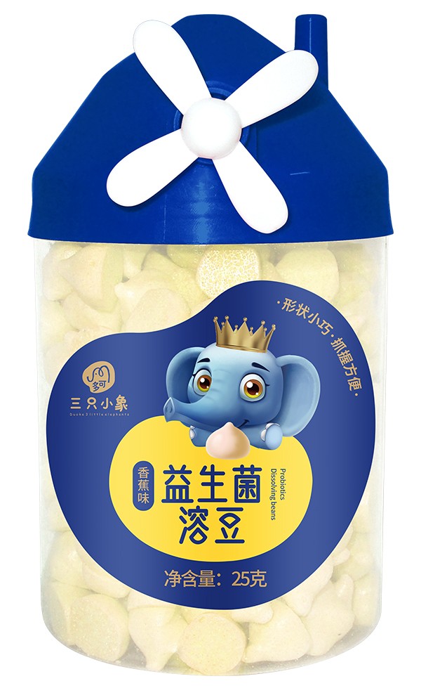 多可三只小象益生菌溶豆 香蕉味