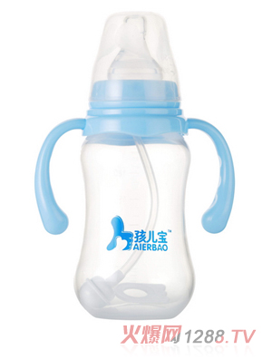孩兒寶藍色標口圓弧自動PP奶瓶210ml