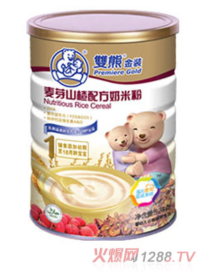 雙熊金裝麥芽山楂配方奶米粉1段聽(tīng)裝