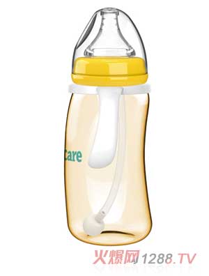 伊斯卡爾260mlPPSU企鵝自動(dòng)哺乳瓶（黃）