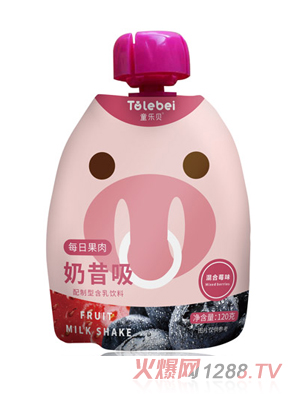 童樂(lè)貝每日果肉奶昔吸混合莓味